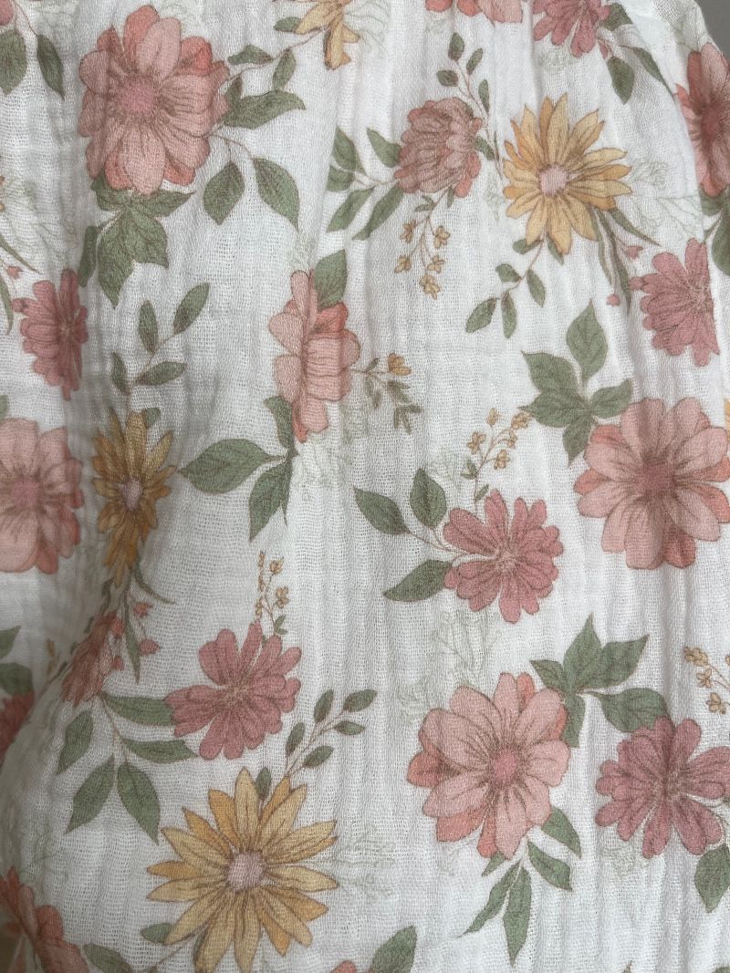 JEAN - Short fleuri en gaze de coton
