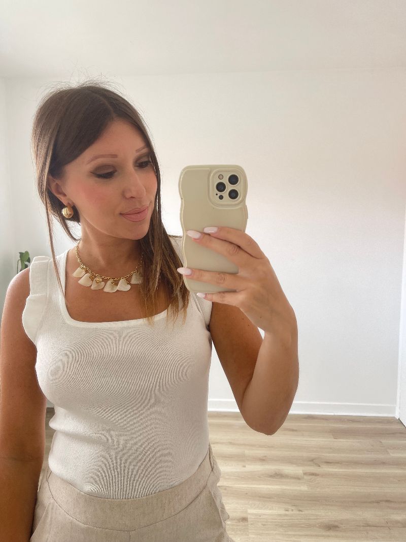 Collier cœurs blancs
