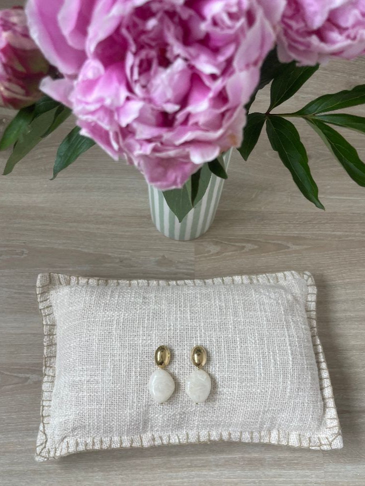 Boucles d'oreilles blanc nacré