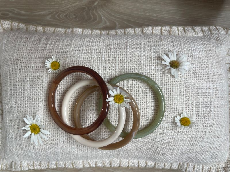 Bracelets joncs coloris vert