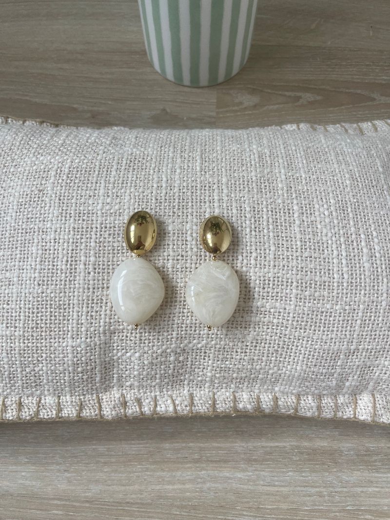 Boucles d'oreilles blanc nacré