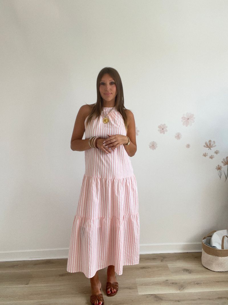 LOUISE - Robe à fines rayures