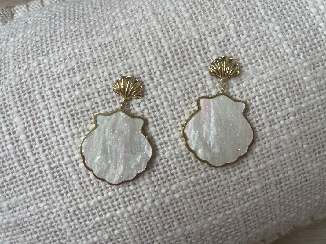 Boucles d'oreilles coquillage nacré